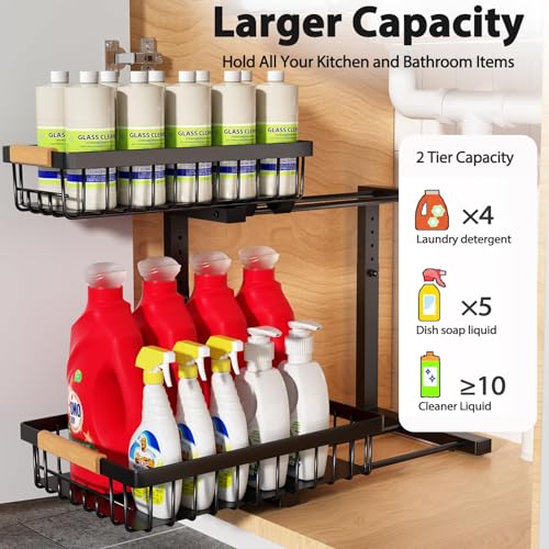 Liuoud Under Sink Organizer 2 Pack, 2 Tier Slide Out | All Products - Image 3