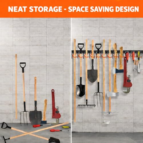 TVKB 68'' All Metal Garden Tool Organizer Adjustable Garage Tool - Image 5