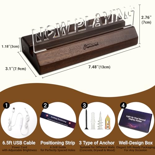 Onmiwod Light Up Now Playing Vinyl Record Stand Wall - Image 4