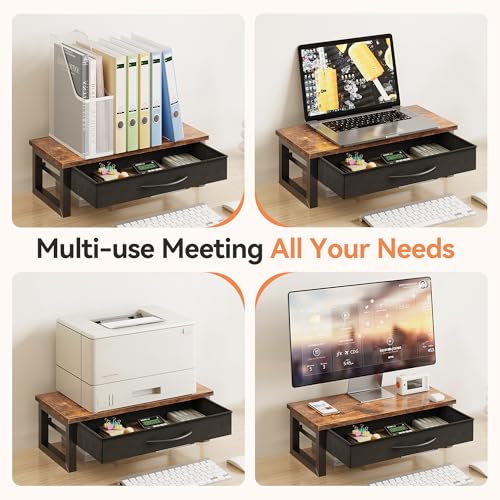 Computer Monitor Stand Riser with Drawer, 2-Tier Des | Storage & Organ - Image 8
