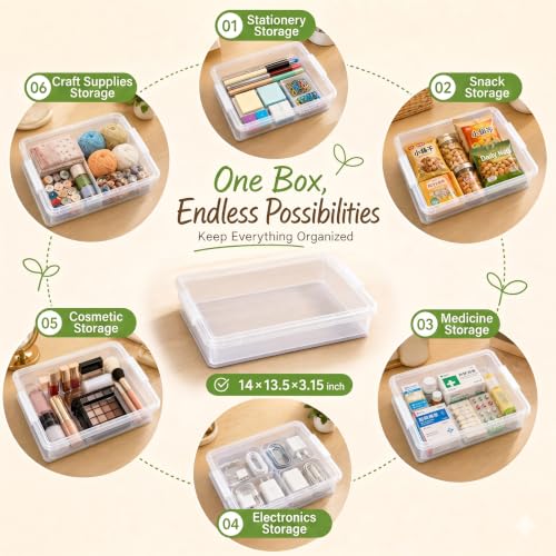 6 Pack Board Game Storage (14x13.5x3.15 Inch), Clear File - Image 7