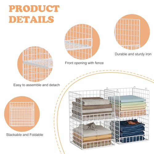 4-Tier Stackable Closet Organizers and Storage Baskets - Image 5