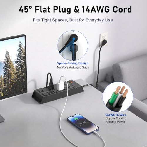 Metal Power Strip Surge Protector, 9 Outlets Heavy D | All Products - Image 7