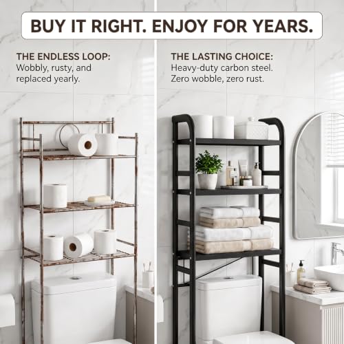 Over The Toilet Storage Rack,Heavy Duty Oval Tube Frame - Image 6