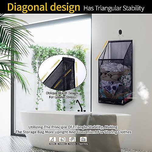 Hanging Collapsible Breathable Mesh laundry bags,Fast - Image 6