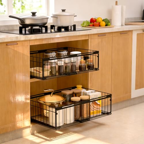 Expandable Pull Out Cabinet Organizer Adjustable Width 13"-20" - Image 8