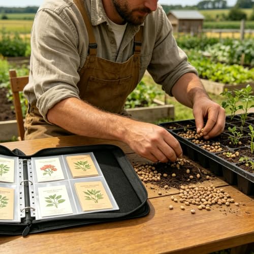 Zippered Seed Organizer Binder with 20 Pcs Seed Envelopes - Image 3