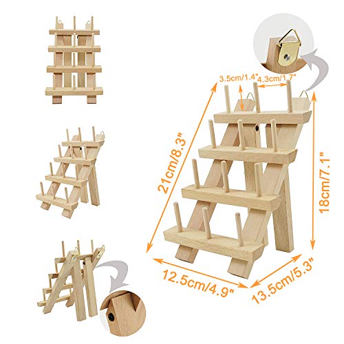 New brothread 60 Spools + 12 Spools Wooden Thread Rack - Image 4