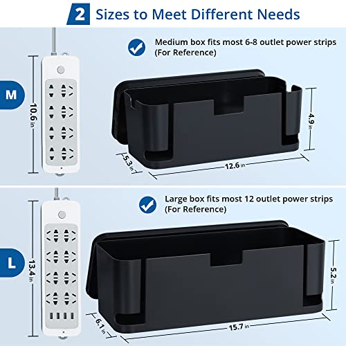 ZhiYo 2 Pack Cable Management Box, Medium & XL - Image 3
