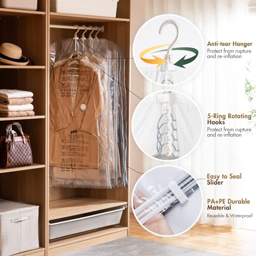 TAILI Hanging Vacuum Storage Bags for Clothes Space Saver 6 Combo - Image 6