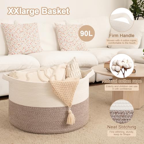 OIAHOMY 90L XXXLarge Blanket Basket Living Room Laundry - Image 6