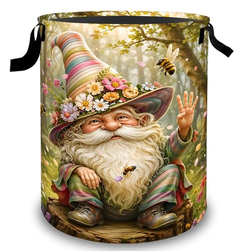 Gnome Laundry Basket Hamper, Organizer Bins Gifts for Women Kids - Image 2