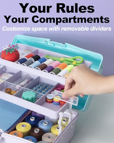 TERGOO 12in 3-Layer Plastic Craft Organizers and Storage - Image 5
