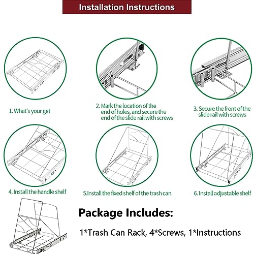 Youeon Pull Out Trash Can Under Cabinet | Home Organization - Image 5