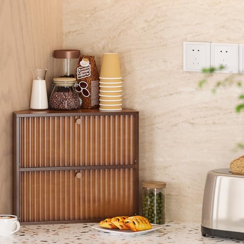 Trironsun Corner Bread Box for Kitchen Countertop Bamboo Two - Image 3