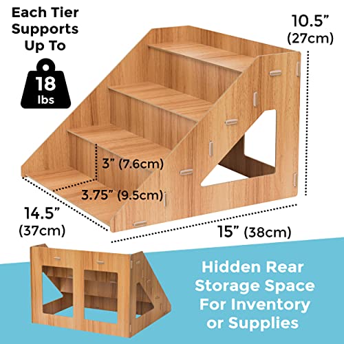 Tapeera 4-Tier Retail Wooden Display Riser - Farmers Market Craft - Image 4