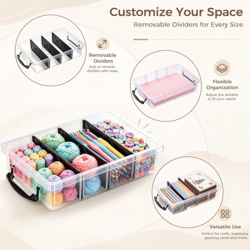 Citylife 2PC Storage Bins with Lids,Storage Box with Dividers - Image 4