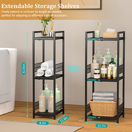 DAOUTIME 3-Tier Metal Shelving Unit, Expandable - Image 4