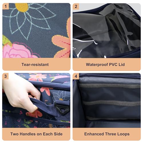 Floral Camping Gear Organizer, Travel Storage with Pouches, 42L - Image 6