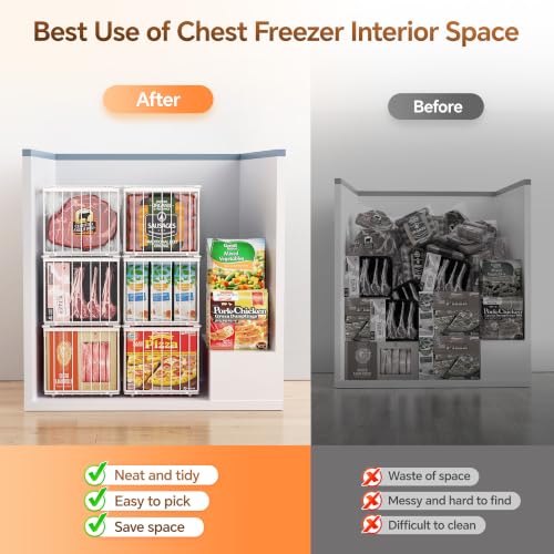 Freezer Organizer Bins, 3 Pack Enlarged Baskets for 5-9 - Image 6