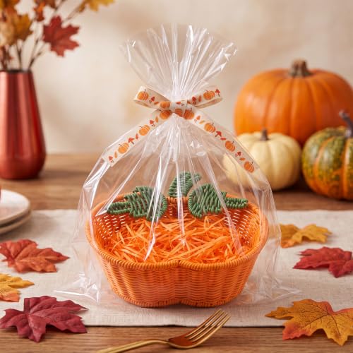 BrightRow 4 Sets Thanksgiving Pumpkin Basket Fall Hand Woven DIY - Image 7