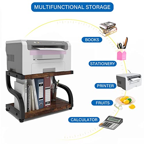 PUNCIA 2 Tier Wood Printer Stand with Storage Heavy Duty - Image 7
