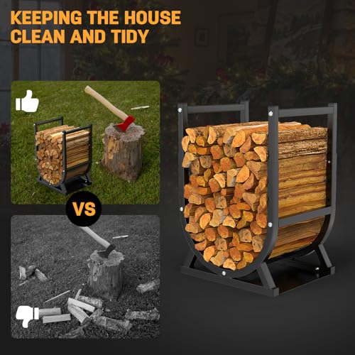Firewood Rack, Outdoor/Indoor Firewood Adjustable Height Storage - Image 6