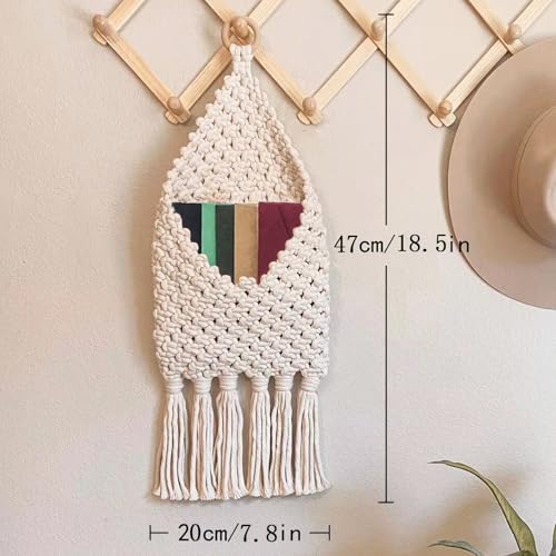 Macrame Mail Organizer Wall Mounted, Handmade Hanging - Image 3