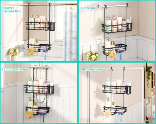 HapiRm Hanging Shower Caddy – For Renters & Small Bathrooms, Fits - Image 5