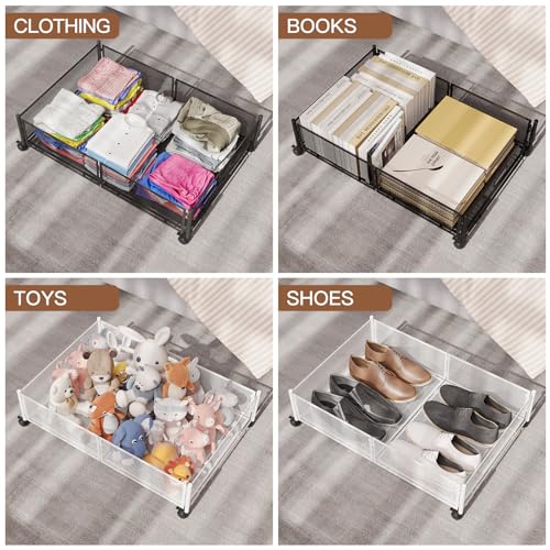 Under Bed Storage with Wheels, Foldable Metal Mesh | Home Organization - Image 7