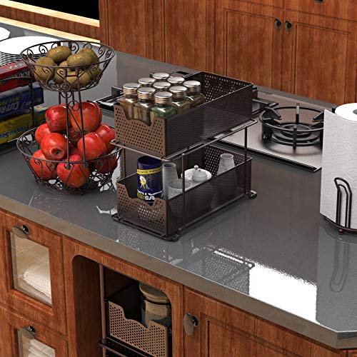 Simple Houseware 2 Tier Sliding Cabinet Basket Organ | All Products - Image 3