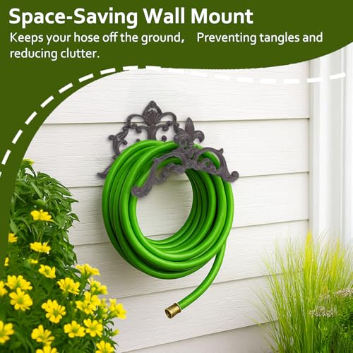 Cast Iron Garden Hose Holder, Sturday Wall Mount Hose - Image 5