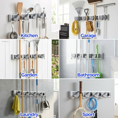 Holikme Mop Broom Holder Wall Mount Metal Pantry Org | All Products - Image 6