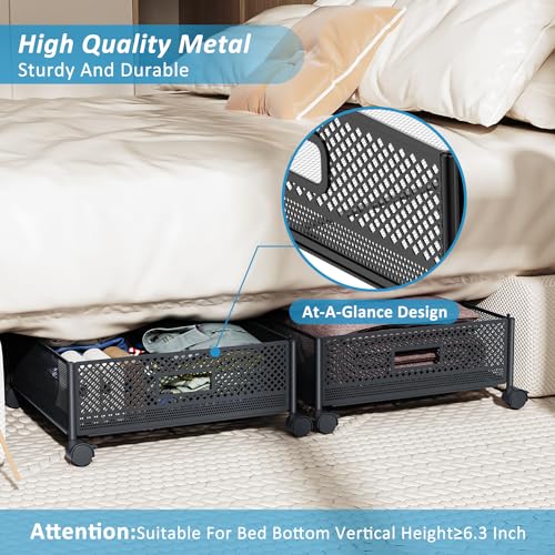 Under Bed Storage with Wheels 47.2"(L)/57.6L Large Rolling Under - Image 6
