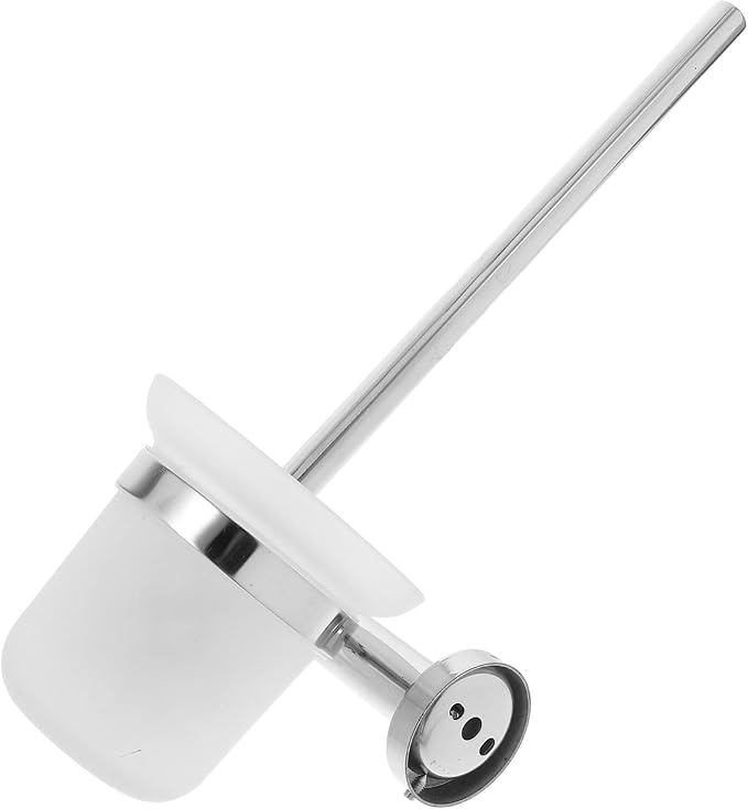 Stainless Steel Wall Mounted Toilet Brush and Holder Set with Long Handle Soft Gentle Brush Head for Toilet Bowl Cleaning Bathroom Accessory for Residential and Commercial Use