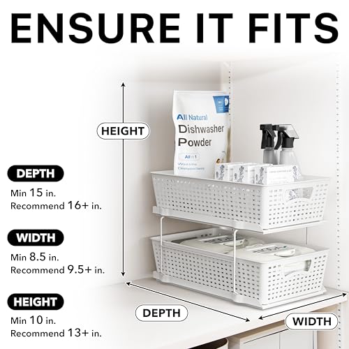 Simple Houseware 2 Tier Pull-Out Sliding Drawer Under Sink - Image 7