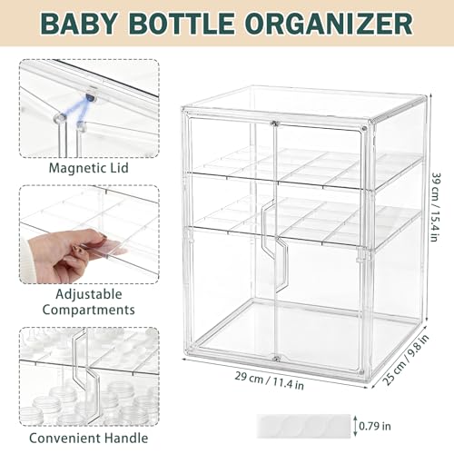 Baby Bottle Organizer, 3-Tier Bottle Storage for Countertop - Image 3