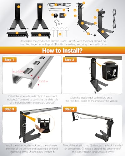 Van Interior Sliding Ladder Holder Storage System for Van - Image 8