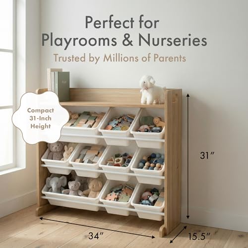 Humble Crew Kids Toy Organizer with Display Shelf, 9 Bins - Image 3