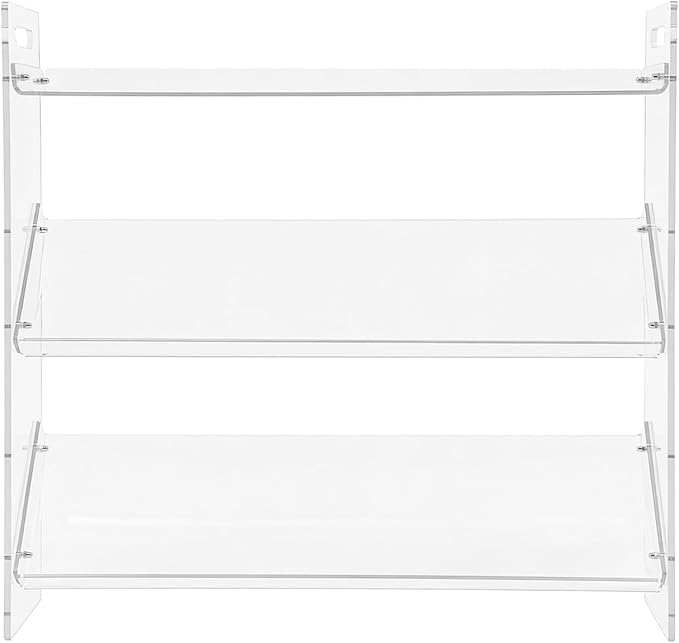 3-Tier Acrylic Shoe Rack, Shoe Organizer for Entryway Closet, Sturdy Display Shelf for Sneakers Boots, Space-Saving Storage Solution, 27.6" x 6.7" x 27.2" (Clear)