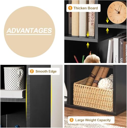 VECELO Narrow Bookshelf Set, Fits 9.3" × 10-12.8" Hardcovers - Image 4