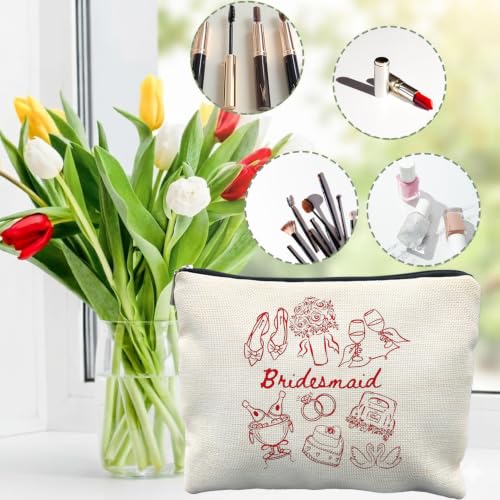 Bridesmaid Proposal Gifts Canvas Makeup Bag for Women Bestie - Image 4