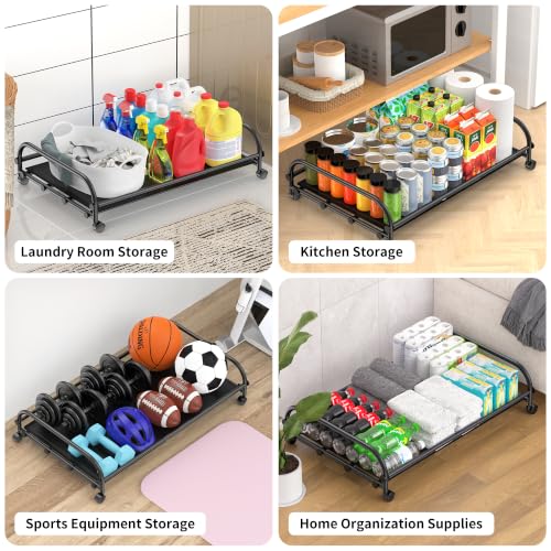 Expandable Under Bed Storage Container with wheels,Metal - Image 7