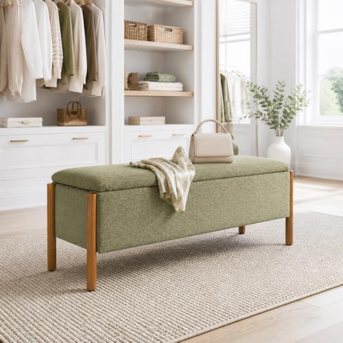 50" Shoe Bench with Storage, Chenille Shoe Rack Bench - Image 7
