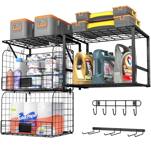 ThreeHio Garage Shelf Wall Mounted with Wire Baskets | All Products - Image 2
