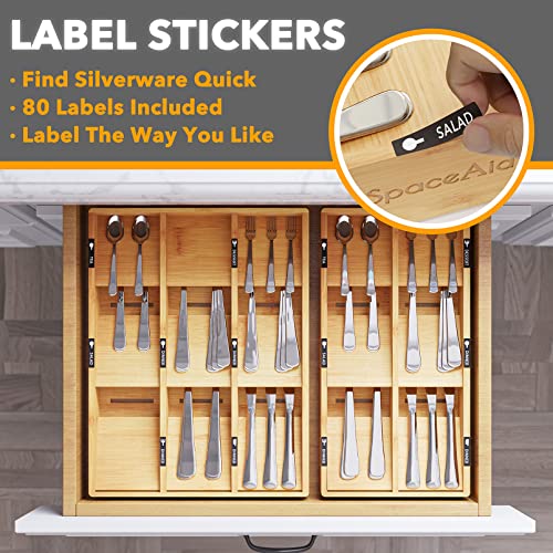 SpaceAid Bamboo Silverware Drawer Organizer with Lab | All Products - Image 4