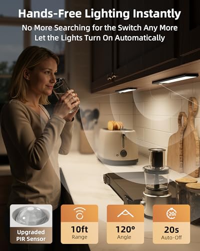 EZVALO 8" Under Cabinet Lighting, 2400mAh USB-C Rechargeable - Image 4