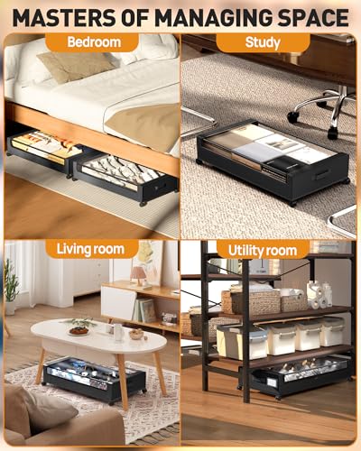 Under Bed Storage With Wheels, 2 Pack Square Contain | All Products - Image 6