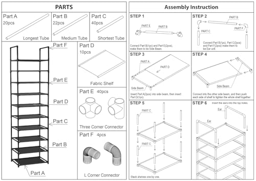 FIDUCIAL HOME 10 Tiers Shoe Rack Organizer 20 Pairs | All Products - Image 8