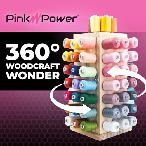 Pink Power 84 Spools Thread Holder Stand 360 Full Rotating - Image 5